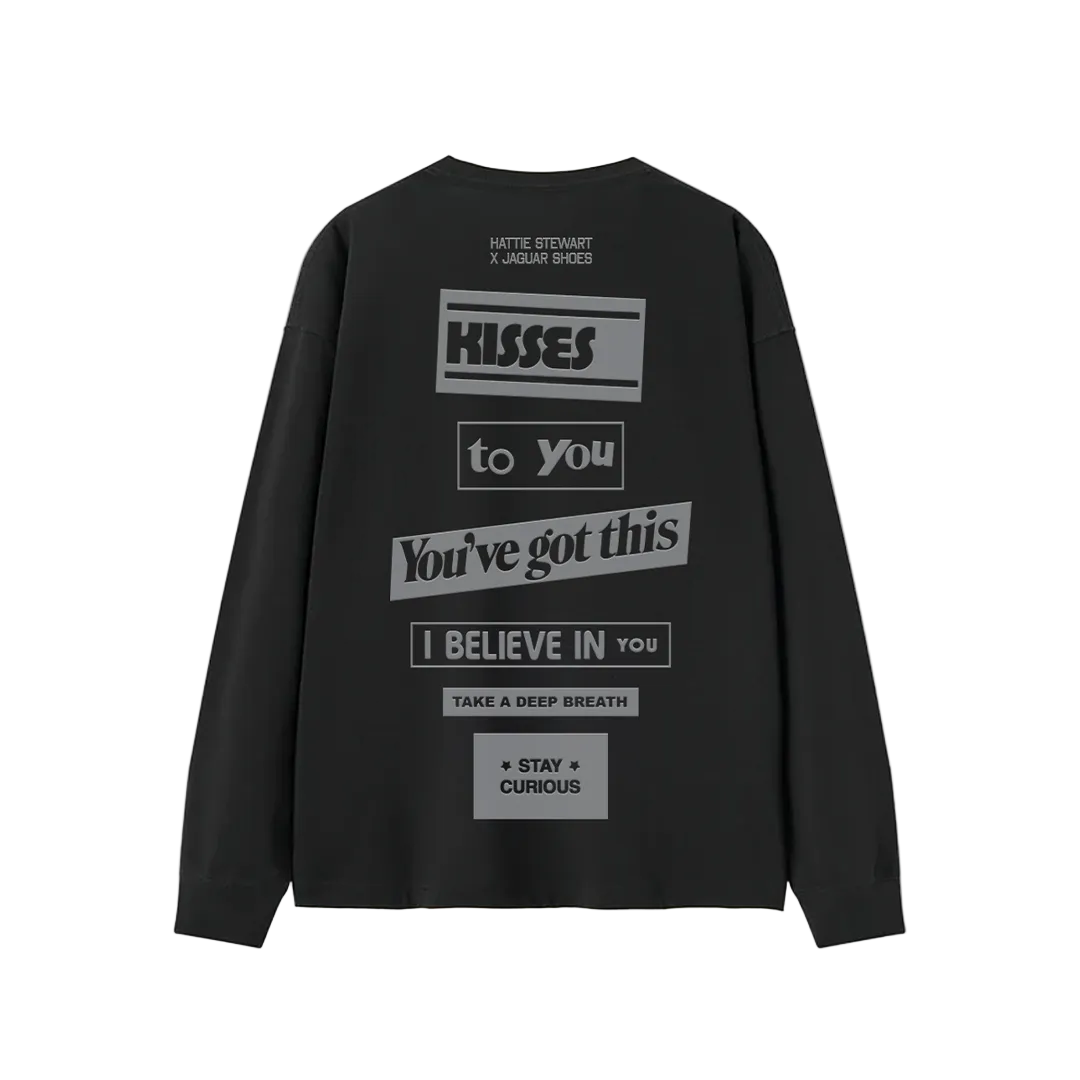 HATTIE STEWART X JAGUARSHOES Kisses Long Sleeve T Shirt - Black