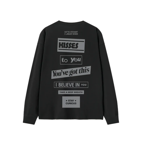 HATTIE STEWART X JAGUARSHOES Kisses Long Sleeve T Shirt - Black
